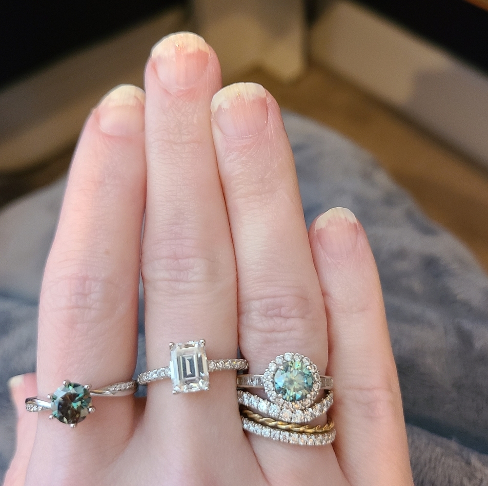 Moisannite 3 Ring Women's Bundle Set, New, Certif… - image 6